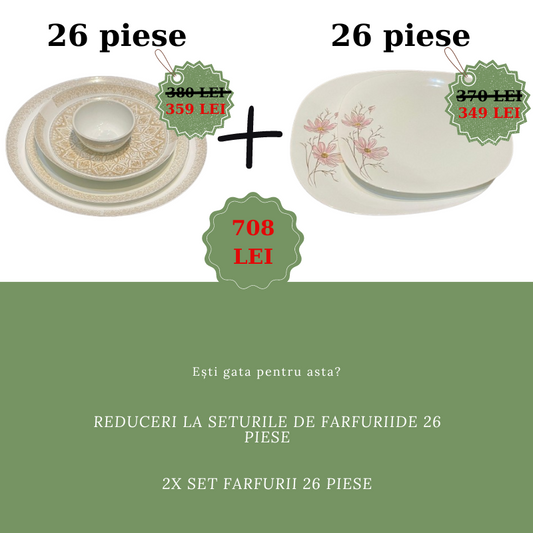 2 X  Set Farfurii opal 26 Piese by Kiwi Mag